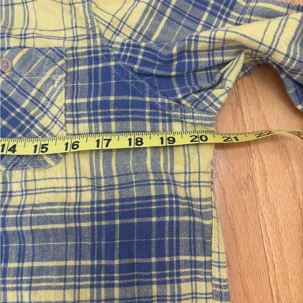 American Eagle Outfitters Yellow and Blue Checkered Shirt Kids size 14 Western